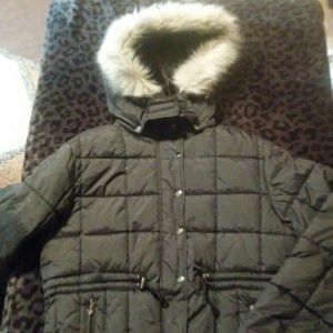 NWOT faux fur down coat